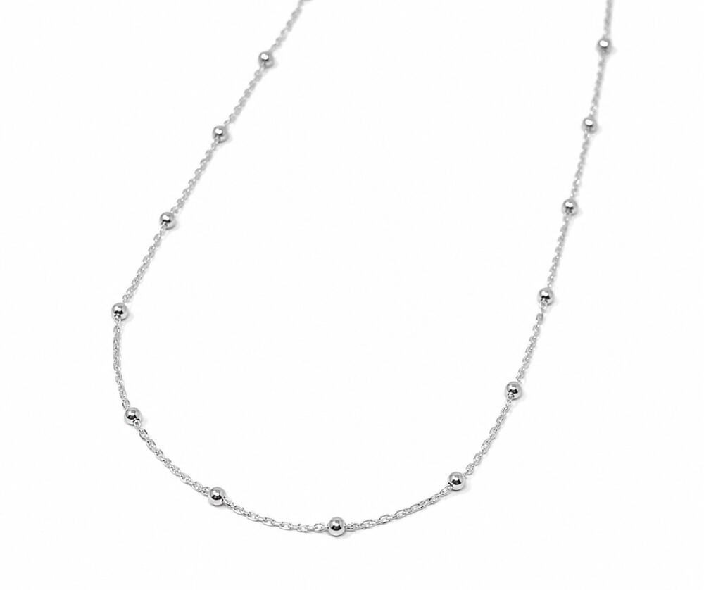 The Sis Kiss Baby Ball Chain Necklace Silver 16"